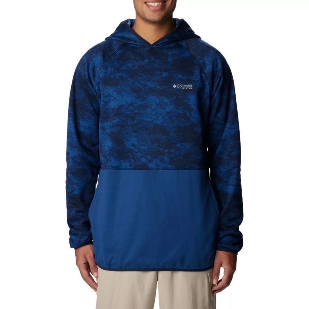 Columbia Men's Blue PFG Super Terminal Fleece Hoodie Size XXL
